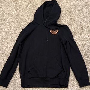H&M Black Hoodie with Orange Butterfly